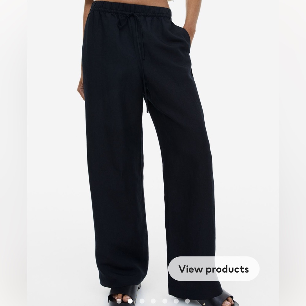 H&M white linen pants